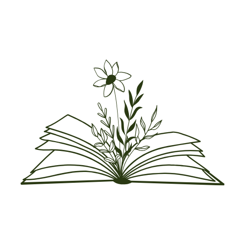 Livre ouvert d’où émergent des fleurs et des feuillages, symbole d’alignement intérieur et d’expression de soi